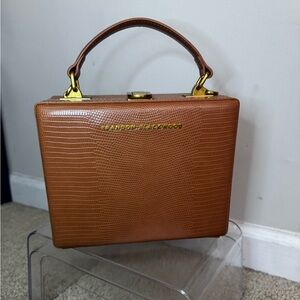 Brandon Blackwood Tan Lizard-Embossed Satchel
